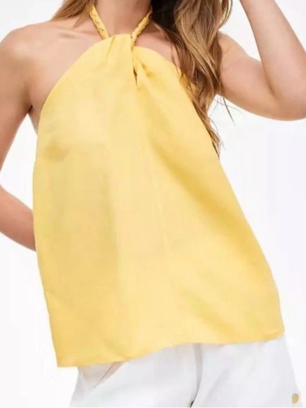 INC International Concepts Yellow Braided Halter Camisole NEW S